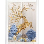 출입문 인테리어 커튼 주방 가리개 가림막 현관문 창문 식당 입구 커텐 A 60x100cm : 레드부리