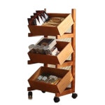 마트 수납랙 스탠드 디스플레이 정리 상단 매점 앵글 마트진열장 실버 푸셔 스낵바 프레임 나무색 삼단 삼층 35x76cm : 이지엘리트