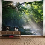 울창한 나무 숲 배경 패브릭 포스터 자연 풍경 대형 액자 8203 네루 쿠션 130x150cm (설치+조명) : 굿 라이프 큐레이션