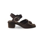 스퀘어 벨트 미들 힐 샌들 : 정마켓77