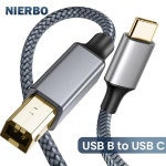 NIERBO USB B to C 프린터 케이블, C타입 코드, 나일론 편조 와이어, 야마하 카시오 디지털 피아노 DJ 컨트롤러용 : 봉구상사2