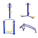 실외운동기구 생활체육 풀업 막대 공원 운동장 철봉 체육시설 화이트 3 점 세트 (A) : 레드부리