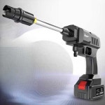 휴대용 고압 세차기 600w 리튬 초강력 배터리 2개 무선 자동차 전동 : 얌얌해외구매대행