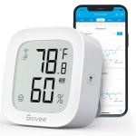 고비 와이파이 온도계 습도계 H5103, 전자 잉크 디스플레이가 있는 실내 블루투스 온도 습도 센서, 앱 알림 알림, 무료 데이터 저장 내보내기... 