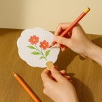 유베리굿 DIY 무지 손부채(꽃) 부채디자인 미니부채 : 흰구름마트