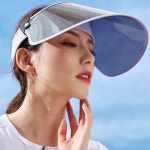 자외선차단모자 돌돌이 선바이저 썬캡 퍼플 야외활동 여름골프모자 : 리브앤데이