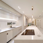 아일랜드식탁 대면형 싱크대 냉장고장 오로라 대리석 씽크대 주방리모델링 시공포함 : 한솔홈