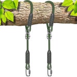 SELEWA 10피트 조절 가능한 트리 스윙 로프 해먹 스트랩 걸이 키트 의자 어 스윙을 위한 빠르고 쉬운 설치 실내/외 놀이터 액세서리 녹색... 