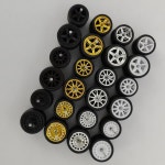 1/64 스케일 프로그레시브 고무 휠 10개의 랜덤 디자인 세트(10.5mm 및 13mm) 핫 휠, 매치박스 및 미니 GT와 호환 가능 : 유엠디원