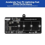 타워 쿨러+듀얼 RGB 팬이 장착된 라즈베리 파이 5 하일로-8L AI 가속기용 파이론맨 NVMe M.2 SSD PCIe 미니 PC 케이스, 0.96인치 OLED 모듈... 