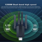 2.4G 5G 듀얼 밴드 USB3.0 802.11AC 어댑터 1200Mbps 고속 WiFi 어댑터 무선 네트워크 카드 카드 네트워크 수신기 PC/노트북 : 봉구상사2