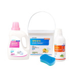 [녹색나라] 분말세탁세제 2.3kg + 섬유유연제 1950ml + 주방세제 750ml +수세미1 : 녹색나라 세제