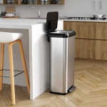 냄새필터 스테인리스 덴트방지 iTouchless 아이터치리스 20갤런 스텝페달 대형 75리터 홈오피스 상업용 : 리갈볼트