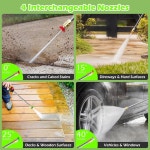 전기 압력 세척기 홈 3.0 전원 고출력 35FT 세척기, 코드, PSI 폼 차량용 그린 청소기 청소 파티오스 GPM 드라이브웨이 펜스 4800 미끄럼 방지... 