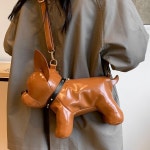 여성 PU 강아지 크로스 토트 가방 데일리 숄더백 은색 : y.market