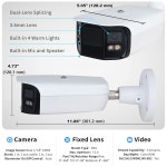 엠파이어테크 180 광각 2 4MP 스플라이싱 IVS(주변 SMD 렌즈 CMOS 카메라 IPC-Color4K-B180 스마트 IP DS-Y9 양방향 보호), 4.0. 웜 내장... 