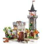 중세 망루 모델 빌딩 블록 MOC F9027 관측 타워 모듈 형 아키텍처 벽돌 아이디어 장난감 키트   Aldult : 빅원물류5