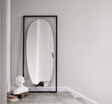 모던미드센츄리 전신거울 스탠드 바퀴달린 인테리어 벽걸이 이동식 매장 블랙 60x160 : 아울리마켓