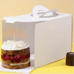 높은 미니 쉬폰 케익 박스 (백색) 1개 / 케이크상자 디저트 마카롱 조각케익 선물 포장 : 올더베이킹