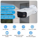 엠파이어테크 180 광각 2 4MP 스플라이싱 IVS(주변 SMD 렌즈 CMOS 카메라 IPC-Color4K-B180 스마트 IP DS-Y9 양방향 보호), 4.0. 웜 내장... 