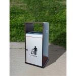 야외용 쓰레기통 철제 휴지통 야외 WESCO 분리수거 사무실 충전기 타원형 카운터탑 리빙 1 스몰 실버에 버클이 없어 : 릿걸