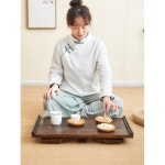 반상 다과상 소형 전통 우딘소반 연화반 티테이블 다도 좌식 책상 가정용 차탁 일반형 미니사이즈 50 30 23 : 더블비db