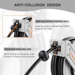 기린 공구 압력 세척 65피트, 릴, 벽/바닥 3200 PSI, 장착, 세척 헤비 파워 압력 호스 접이식 실버 릴, 호스 호스 세척기 릴 듀티, : 더안다10