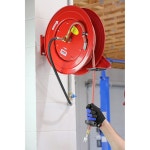 링컨 83754 밸류 시리즈 스틸 호스 조절식 PSI, x 암, 올 에어 릴, NPT, 베이스, 장착 호스, 구조, 50인치 고무 300 슬롯 1/2인치 콘센트 3... 