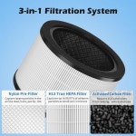 고비 공기 청정기 H7121과 호환되는 SAKEGDY H7121101 필터 교체, H13 등급 헤파를 사용한 3-in-1 여과, 활성탄 및 프리필터, 2팩... 