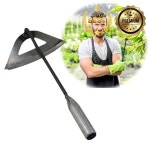 전체 강철 경화 중공 괭이 휴대용 잡초 갈퀴 밭 야채 심기 농장 정원 도구 풀기 : 넥스트라인유통