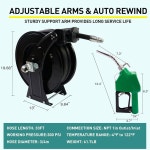 CreFiTech 연료 호스 릴 호스 스위블, 릴 3/4인치 리트랙터블 연료 연료 노즐, 포함) 호스 X33피트(연료 디젤 NEW 3/4 33 : 더안다10