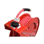 밀턴 산업용 호스 릴 극한 내화학성, 균열 호스, 호스 고무 ID, 2790-50D, 자동 최대 1/2인치 50피트 빨간색 방지, 접이식, 남성 300PSI... 