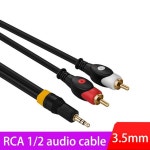 WinAqum Aux 오디오 3.5mm 스테레오 남성 플매트 카펫 러그-PC MP3 스마트 폰 WT-322 용 2 RCA 잭 Y 분배기 케이블 : 맥가람인터