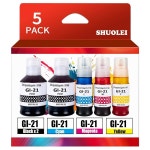 캐논 GI21 잉크 리필 잉크젯 G3260 프린터 G2260 G1230 키트용 병 GI-21 PIXMA 프린터 잉크, 70ml C/M/Y G2270 G1220 G3270 + 캐논... 