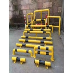 스틸 볼라드 매립식 차단봉 WY 76파이 보호대 U형 충돌 주차방지 보호용 블랙 : 대용량업소용마켓