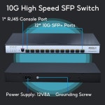 SODOLA 12 포트 10G SFP+ 스마트 스위치 | L2/L3+ 관리 DoS 공격 방지 IPv6 정적 라우팅 L2/L3QoS, IGMP 및 LAG 제한된 수명 보호 이더넷... 