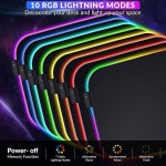 손목 지원이 기마스 노트북 12 RGB 모드 라이크라 미끄럼방지 사무실용 초대형 조명 : 토탈이커31