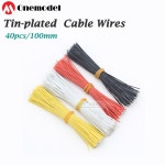 레이싱 브레드 주석 항공기 점퍼 40 와이어 전자 도금 28AWG 실리콘 케이블 100MM 무인 RC 보드 PVC 소프트 FPV 40pcs Bla... 