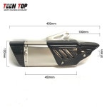 호환 450  머플러  바이크  배기 소음기 51  수정 된 탄소 섬유 팔꿈치 DB 킬러 없음 NINJA400 450SR ER6N Z900 튜브 : 모아모두창