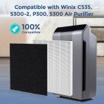 2팩 C535 교체 필터 A Winix C535, 5300-2, P300, 5300, Repalce 115와 호환되는 키트 1+4 : 더블럭스 스토어