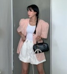여름 린넨 노카라 퍼프 오버핏 하프 자켓 : 윈썸플린트