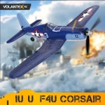 F4U 비행기 2.4G 4CH 400mm 날개 길이 원 키 곡예 비행(원격 제어 없음) 항공기 PNP 761-11 EPP 폼 RC 전투기 : 산오잡화점