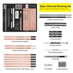 22pcs 스케치 목탄 연필 드로잉 섀도우 믹스 세트 적합한 초급 아티스트 학생 선물 미술 용품 : 맥스엠알오
