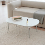 국산 접이식 타원형 밥상 둥근상 3인용 4인용 6인용 테이블 우드다리 900X600 화이트 : 린이만물상