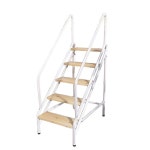 계단 발판 디딤대 옥상 라지 손잡이 받침대 이동식 난간 난간포함 이동식사다리 작업발판 2스텝 팔걸이 없는 화이트 접이식 : 진픽팩토리