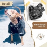 도기즈 스타일 쿨 블랙 도그 진 재킷 작은 애완동물 의상 강아지 옷 중형견 고양이 소년 소녀 애완 조끼 데님 코트 셔츠 시즈 치와와요키 찻잔... 