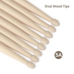 드럼 스틱 2쌍 5A 메이플 우드 팁 모든 레벨의 드러머에게 이상적이며 타악기 및 연습에 5B-Two Pairs : 내이션마켓