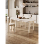 국민 원목 크림풍 암반 식탁 가정용 소형 식탁 의자 조합 현대 인플루언서 1 A롤의자 베 색 가죽도금다리 2개 : 김포