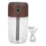 컬러풀 쿨 미니 가습기 야간 조명 휴대용 데스크탑 300ml 용량의 조용한 초조용한 자동차 사무실 침실(우드 그레인 블랙 필터 요소) 1 Green... 