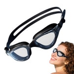 수영장 고글 수영 착용 비전 방지 해변 안개 파크 선명한 방수 안경 장비 워터 Bla : 디얼데이샵